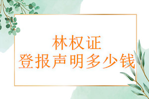 林權證登報掛失多少錢