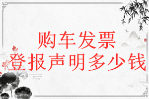 購車發票登報掛失多少錢