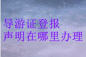 導游證登報聲明在哪里辦理