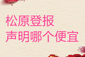松原登報聲明哪個便宜