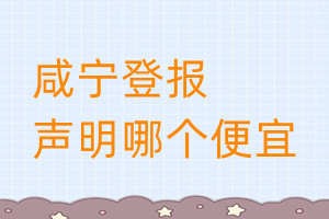 咸寧登報聲明哪個便宜