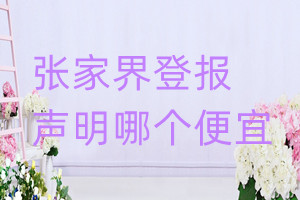 張家界登報聲明哪個便宜