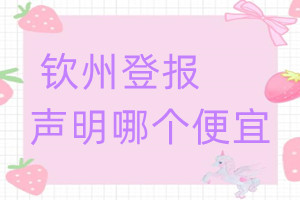 欽州登報聲明哪個便宜